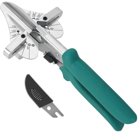 O'Shine Long Handle Miter Shears, Quarter Round Cutting Tool for Molding Wood, 45~135 Multi Angle Shoe Molding Cutters, Trim Cutter Hand Tool for Angular Cutting Moldings Crafting, w/ 1pc Extra Blade