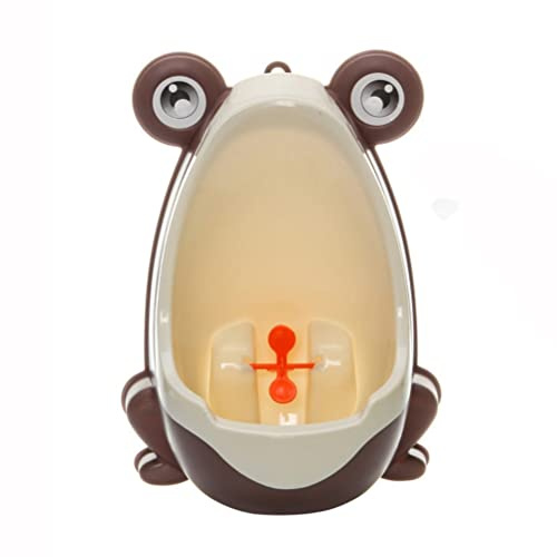 Frogs Töpfchentraining-Urinal für mit Saugnapf, Frösche Cartoon-Form, Kinder-Urinal-Trainer für 8 Monate bis 6 Jahre (Kaffee + Beige)