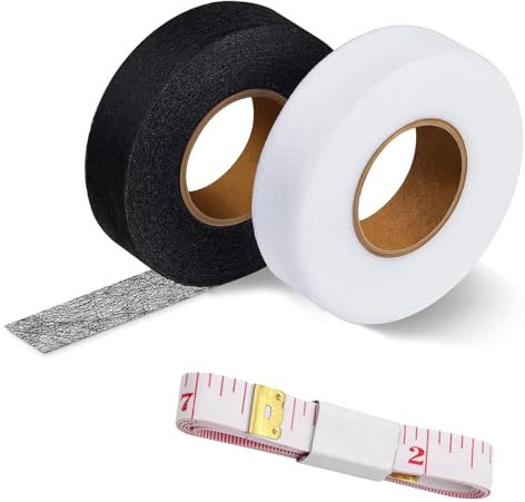 QYRDBGY 2 Stück Saumband zum Aufbügeln Waschfest, 73 m × 20 mm Bügelband für Vorhänge mit Maßband Körper Saumband Selbstklebend Nahtband Klebeband zum Aufbügeln für Kleidung Vorhänge