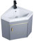 HARELA Eckwaschbecken Mit Unterschrank, Eck-waschtisch Für Badezimmer, Waschbeckenunterschrank Hängend, Klein Keramik Waschbecken, Waschbecken Mit Wasserhahn Und Abfluss(38cm/15in)