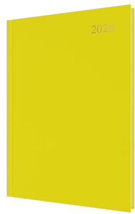Collins - Essenziale - Calendario 2026 12 mesi, agenda giornaliera, copertina rigida A4 - giallo (ESSA41.45-26)