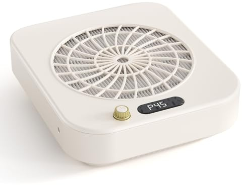 Trsaow Aspiratore Professionale per Polvere da Unghie con Aspirazione Potente 360°, 45 Livelli di Velocità & Filtro Riutilizzabile, 160CFM 4300RPM Estrattore di Polvere Silenzioso
