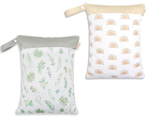 Zueyen Confezione da 2 borse per il naso, per il nuoto, per l'asilo, per il bagnato, per il nuoto, per bambini, 30 x 40 cm, borsa per pannolini da viaggio, organizer con 2 scomparti,