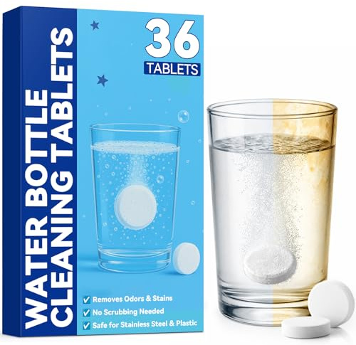 Pestañas limpiadoras para botellas de bebida, pastillas de limpieza para botellas, comprimidos de limpieza, 36 pastillas de limpieza de botellas