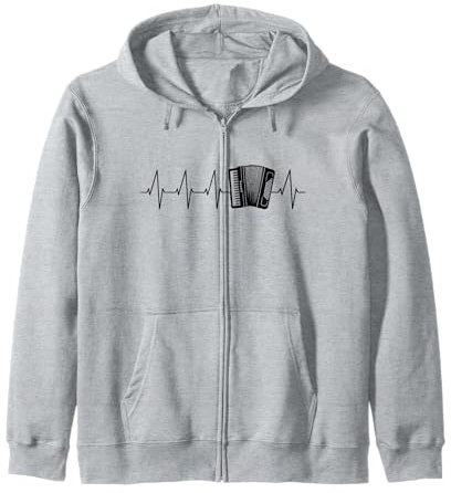 Accordéoniste Accordéon-Musicien Cardiogram Accordéon Sweat à Capuche