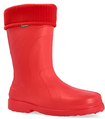 demar. Luna Bottes de pluie légères en caoutchouc EVA doublées, rouge, 39/40 EU