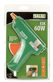 SALKI Pistola de Encolar – Aplicador de Silicona Caliente con Soporte Incorporado y Gatillo Ergonómico. Compatible con Barras de Cola Termofusible de 12 mm de Diámetro, Potencia de 70W, 240V