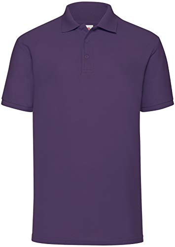 Fruit of the Loom Men's 65/35 Polo Shirt, Purple, XXX-Large