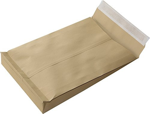 25 St. B4 Faltenversandtaschen braun Stehboden und 50 mm Falte 150 gr. Kuvert 250x353x50 mm Haftklebend Briefumschläge HK Briefhüllen