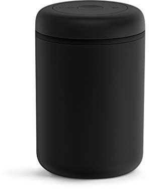 Fellow Vakuumbehälter zur Aufbewahrung von Kaffee und Lebensmitteln, integrierte Vakuumpumpe, hermetische Abdichtung 1,2 Liter Matt-schwarz