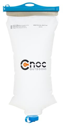 Vecto Water Collection and Filtration Bag 2 Liter Blue - 28mm Neck Compatible With Popular Filters - Wide Opening For Easy Water Collection - Lightweight, Compact, Durable Tethered Cap and Slider