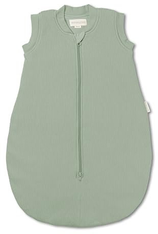 Hofbrucker® Sacco nanna Maja | sacco a pelo rotondo 2,5 TOG | cotone biologico | tutto l'anno con imbottitura in lana | sacco a pelo per autunno, inverno e primavera (salvia, 50/56)