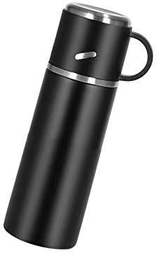 Insulated Water Bottle Travel Coffee Mug Stainless Steel Vacuum Flask Coffee Cups Water Flask for Hot and Cold Drinks 16.23 oz/480ml（Black）