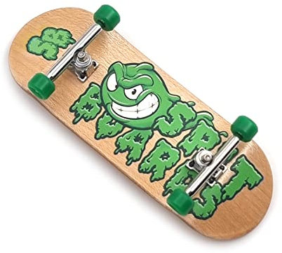 SPITBOARDS 34mm x 96mm Pro Fingerboard Set-Up (Complete) | Real Wood Deck | Pro Trucks with Lock-Nuts and Pro Bushings | Polyurethane Pro Wheels with Bearings | Logo (Wood Version)