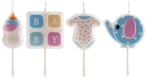 dekora - Confezione di Candeline di Compleanno Bebé per Torta - 4 Unità