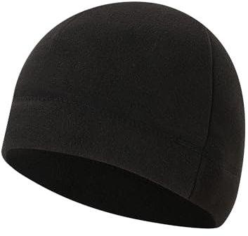 MOVYEE Fleece Wintermütze Herren Sport Radmütze Damen Elastisch Beanie Thermo Laufmütze Kopfbedeckung Skimütze Cap für Skifahren Radfahren Snowboard (Schwarz)