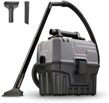 VonHaus Wet & Dry Vacuum Cleaner - Portable Dust Extractor, 1200w Motor w 15L Plastic Tank, 7L Wet Capacity & 32L Flow Rate - Flexible 1.5m Hose, HEPA & Sponge Filter Functions