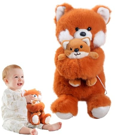 Fox plysch, fylld räv Family Animal Mommy & snugla Doll | Simulering Huggbar söt bedårande mjuk plysch för heminredning, festgudar, jul, djurälskare