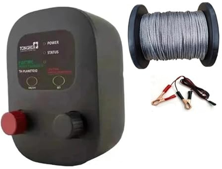 Elstängsel, 2 I 1 Elektriskt staket 0,5 Joule + 100M 7-Multi-tråds aluminiumleringstrådar for hdjur Elektrisk herdekontroll