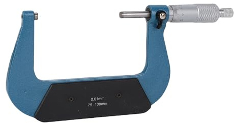 Yosoo Health Gear 75 to 100mm Micrometer, Outside Micrometer Set for Length Diameter Measurement, Stainless Steel Micrometer with Tungsten Carbide Faces for Machinist