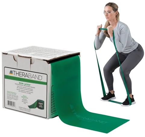 THERABAND Resistance Band, Green, Heavy, 25-Yard Roll, Latex-Free, Elastic Band for Exercise, Physical Therapy, Yoga, Pilates, Stretching, Home Workouts, Cut-to-Length, Color-Coded for Easy Resistance Levels