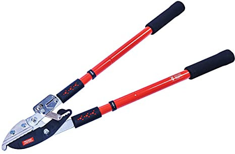 Amtech U2880 Telescopic Ratchet Anvil Heavy Duty Lopper, Tree and Branch Cutters, Can be Extended Over 31.5 Red, Black