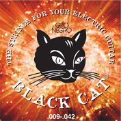 Black Cat by Gato Negro Juego de Cuerdas para Guitarra Eléctrica 09-42 Acero de Fabricado Artesanalmente en España desde 1868