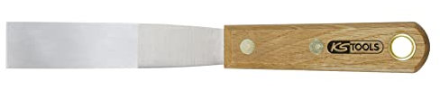 KS Tools 907.2261 Espátula de acero fino, 25 mm, con mango de madera