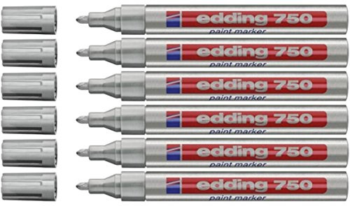 Edding Paint Marker 750 Pack of 6 Silver