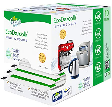 EcoDescalk Decalcificante Universale Ecologico 10 Bustine Monodose Polvere Anticalcare Naturale per Bollitori, Lavatrici e Lavastoviglie Disincrostante multiuso