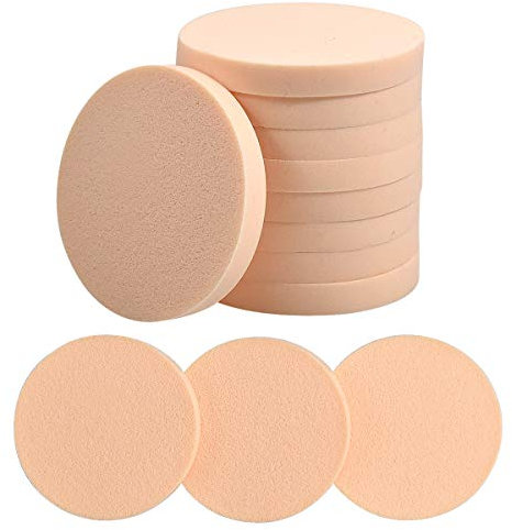 Dokpav 12 Pcs Spugnetta per Trucco, Spugna Rotonda per il Trucco, Spugne per Viso Set per Applicare Il Trucco, Polvere, Crema, Fondotinta, Carnagione