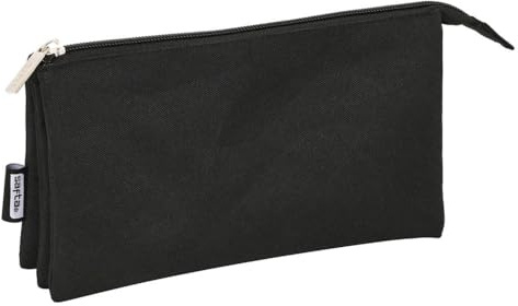 safta Trousse d'écolier Noir (22 x 12 x 3 cm)