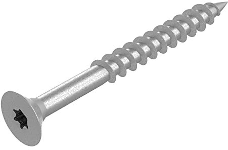 SECCARO Tornillo para madera aglomerada, 5 x 50 mm, acero inoxidable V2A, VA A2, tornillo para madera con rosca parcial, TX/hexágono interior, 150 unidades