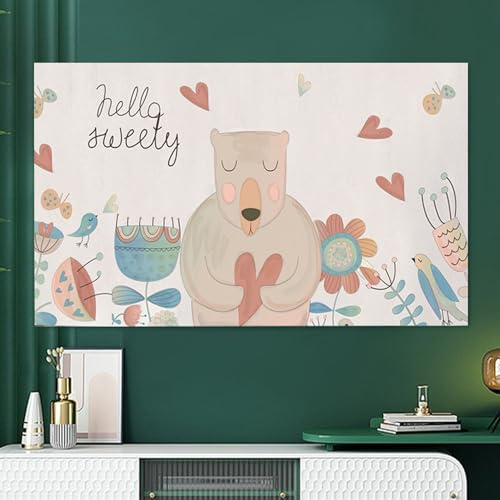 FUELIX 30-85 Inches Indoor Universal TV Cover, Television Cover Cloth Modern Art Wall-Mounted Dustproof TV Screen Protector Dust Proof Cover for LCD LED Plasma Television Decor A9,50-52in