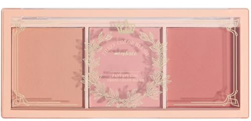 Blushers for Cheeks Make Up, 3 Colors Pink Blusher Palette, Red Peach Powder Blush, Matte Natural Long Lasting Blendable Smooth Powder Blusher Face Makeup Gift for Women Girls