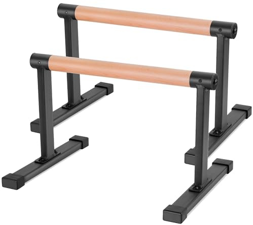 Parallettes Bars, Large Push Up Bars Strength Training, Wooden Push Up Stands Handle for Handstands, Dips & Full Planche, Calisthenic, 300Kg/661lbs Weight Capacity (Large)