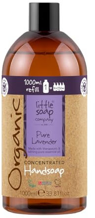 Little Soap Company Organic Pure Lavender Hand Soap Refill – 1L Concentrated Liquid Soap, Natural, Vegan, Cruelty-Free Hand Wash