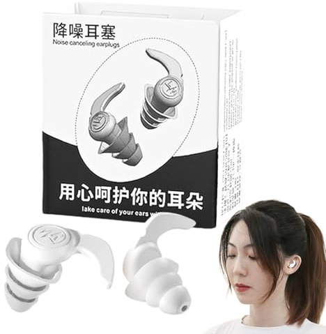 Bouchons d'oreilles anti-bruit - Inserts d'oreille réutilisables en silicone - Barrière acoustique confortable - Protection auditive étanche pour la maison, l'avion, la piscine, les, les