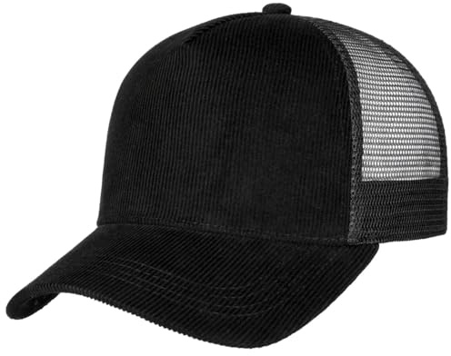 Lipodo Uni Trucker Keps i Manchestertyg Damer/Herrar - curved brim cap basebollkeps Metallklämma, med skärm höst-vinter Vinter - One Size svart