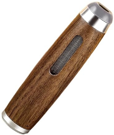 Tuxihapp Walnut Wood Car Ashtray, Portable Detachable Handheld Cigarette Holder, Windproof Reusable Auto Ash Catcher, Mini Vehicle Smoking Stand Holder for Regular and King Size Cigarettes (Sliver)