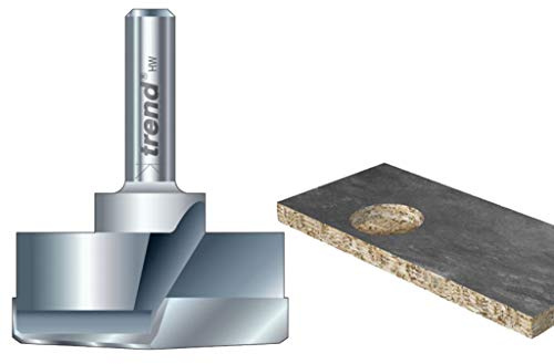 Trend Craft Pro TCT 35mm Hinge Sinking Machine Bit, 1/4 Shank, Tungsten Carbide Tipped, Perfect for Laminate Boards, T 421/35X1/4TC