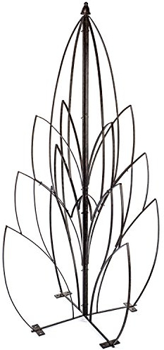 H Potter Lotus Bud Iron Obelisk Trellis for Climbing Plants, 69” Heavy Duty Garden Support with Ground Stakes, Outdoor Yard Art for Roses, Clematis, Patio & Courtyard
