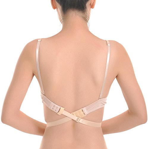 Closecret Women's Adjustable Low Back Bra Converter Straps 2 Hooks(Pack of 3)