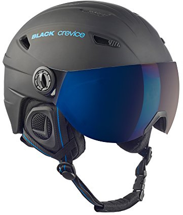 Black Crevice Erwachsene Skihelm Silvretta, mit Visier, schwarz/blau, M