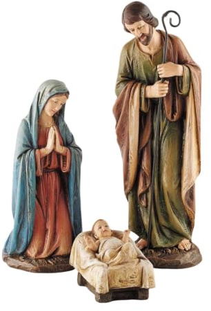 Avalon Gallery Belén para Navidad – Belén Pintado a Mano para Interiores, Escala de 16 Pulgadas, 3 Piezas