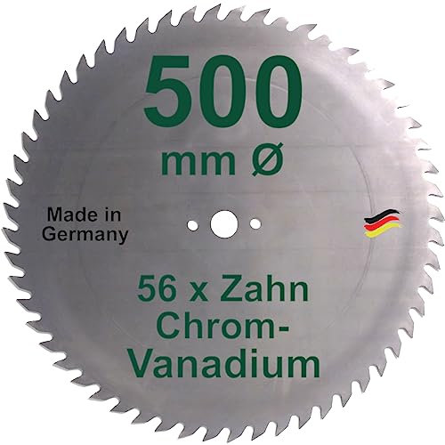 CV Sägeblatt 500 x 30 mm KV-A Wolfszahn Brennholzsägeblatt Kreissägeblatt Chromvanadium für Wippsäge und Brennholz 500mm