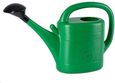 TYMAR Gießkanne mit Brause groß, aus Kunststoff, 8 Liter Volumen, große Gartengießkanne zur Pflege und Bewässerung von Pflanzen in der Wohnung, auf dem Balkon und im Garten (8L)