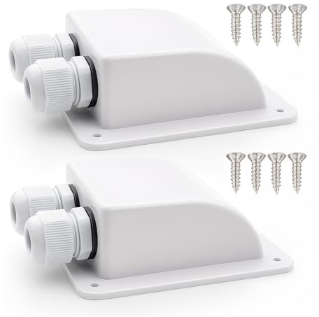 Gebildet Vattentät Solcells Kabelgenomföring, Dubbel Kabelgenomföring för Alla Kabeltyper 6mm² till 12mm² för Solpaneler på RV Camper Van Travel Trailer Båthytt (Vit, Paket med 2)