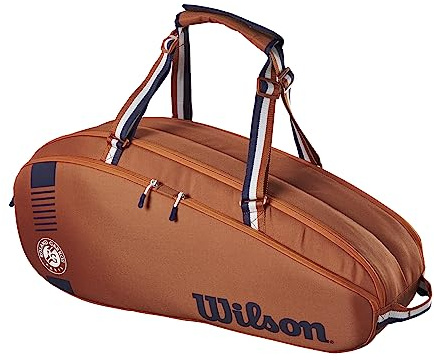 Wilson Roland Garros Team Tennis Racket Bag - Clay/Navy, Holds up to 6 Rackets
