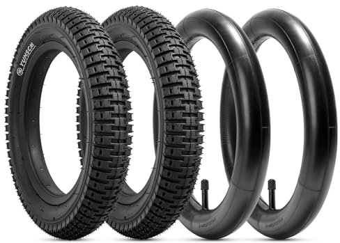 YunSCM 2er-Pack 12 Zoll Reifen 1.95 mit Schlauch, Anthrazit, Kinderfahrrad, CYCLING_TIRE